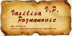 Vasilisa Poznanović vizit kartica